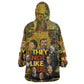 Black History Portrait Collage Kid Wearable Blanket Hoodie Africa Empowering They Not Like Us Quote in Grunge Paint - African Pride