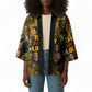 Black History Portrait Collage Kimono Africa Empowering They Not Like Us Quote in Grunge Paint - African Pride