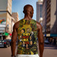Black History Portrait Collage Men Tank Top Africa Empowering They Not Like Us Quote in Grunge Paint - African Pride