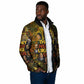 Black History Portrait Collage Padded Jacket Africa Empowering They Not Like Us Quote in Grunge Paint - African Pride