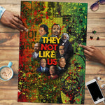 Black History Portrait Collage Puzzle Africa Empowering They Not Like Us Quote in Grunge Paint - African Pride
