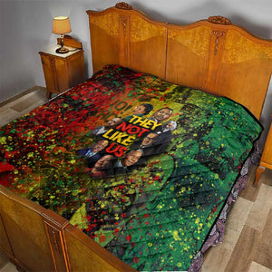 Black History Portrait Collage Quilt Africa Empowering They Not Like Us Quote in Grunge Paint - African Pride
