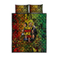 Black History Portrait Collage Quilt Bed Set Africa Empowering They Not Like Us Quote in Grunge Paint - African Pride