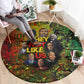 Black History Portrait Collage Round Carpet Africa Empowering They Not Like Us Quote in Grunge Paint - African Pride