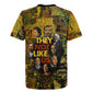 Black History Portrait Collage Rugby Jersey Africa Empowering They Not Like Us Quote in Grunge Paint - African Pride