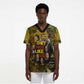 Black History Portrait Collage Scrub Top Africa Empowering They Not Like Us Quote in Grunge Paint - African Pride