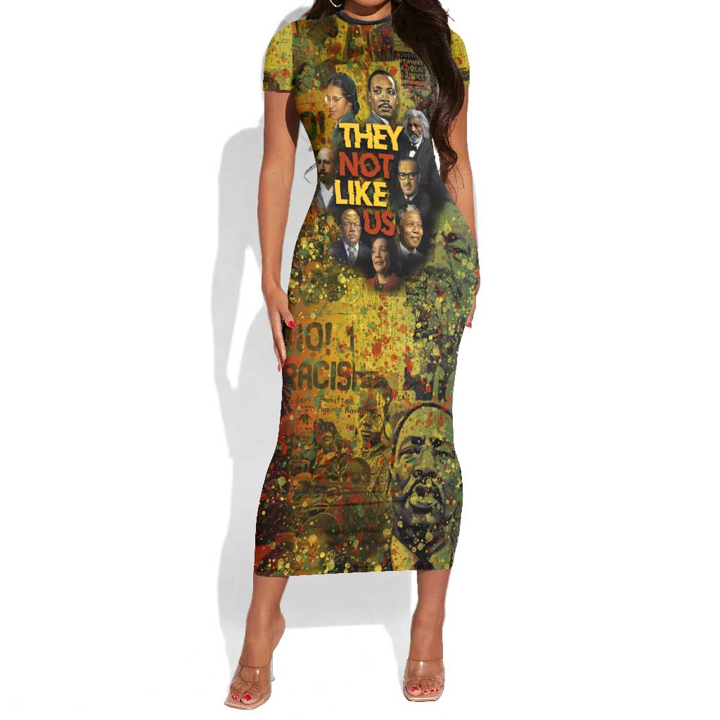 Who Invented Bodycon Black History Portrait Collage Short Sleeve Bodycon Dress Africa ...