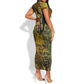 Black History Portrait Collage Short Sleeve Bodycon Dress Africa Empowering They Not Like Us Quote in Grunge Paint - African Pride
