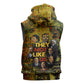 Black History Portrait Collage Sleeveless Hoodie Africa Empowering They Not Like Us Quote in Grunge Paint - African Pride