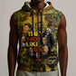 Black History Portrait Collage Sleeveless Zip Hoodie Africa Empowering They Not Like Us Quote in Grunge Paint - African Pride