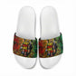 Black History Portrait Collage Slide Sandals Africa Empowering They Not Like Us Quote in Grunge Paint - African Pride