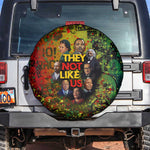 Black History Portrait Collage Spare Tire Cover Africa Empowering They Not Like Us Quote in Grunge Paint - African Pride