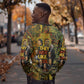 Black History Portrait Collage Sweatshirt Africa Empowering They Not Like Us Quote in Grunge Paint - African Pride