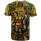 Black History Portrait Collage T shirt Africa Empowering They Not Like Us Quote in Grunge Paint - African Pride