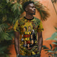 Black History Portrait Collage T shirt Africa Empowering They Not Like Us Quote in Grunge Paint - African Pride
