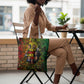 Black History Portrait Collage Tote Bag Africa Empowering They Not Like Us Quote in Grunge Paint - African Pride