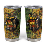 Black History Portrait Collage Tumbler Cup Africa Empowering They Not Like Us Quote in Grunge Paint - African Pride