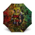 Black History Portrait Collage Umbrella Africa Empowering They Not Like Us Quote in Grunge Paint - African Pride
