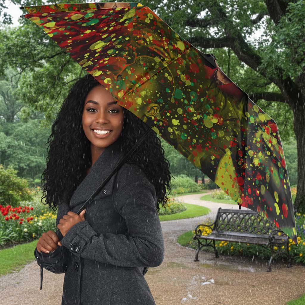 Black History Portrait Collage Umbrella Africa Empowering They Not Like Us Quote in Grunge Paint - African Pride