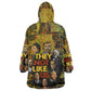 Black History Portrait Collage Wearable Blanket Hoodie Africa Empowering They Not Like Us Quote in Grunge Paint - African Pride