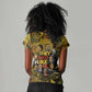 Black History Portrait Collage Women V-Neck T-Shirt Africa Empowering They Not Like Us Quote in Grunge Paint - African Pride
