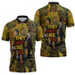 Black History Portrait Collage Zipper Polo Shirt Africa Empowering They Not Like Us Quote in Grunge Paint - African Pride