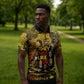 Black History Portrait Collage Zipper Polo Shirt Africa Empowering They Not Like Us Quote in Grunge Paint - African Pride