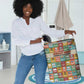 Everyday Genius Powered by Black Minds Laundry Basket with Colorful Invention Icons Pattern - African Pride