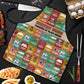 Everyday Genius Powered by Black Minds Apron with Colorful Invention Icons Pattern - African Pride