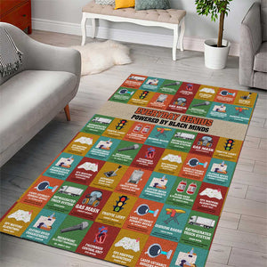 Everyday Genius Powered by Black Minds Area Rug with Colorful Invention Icons Pattern - African Pride