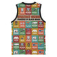 Everyday Genius Powered by Black Minds Basketball Jersey with Colorful Invention Icons Pattern - African Pride