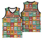 Everyday Genius Powered by Black Minds Basketball Jersey with Colorful Invention Icons Pattern - African Pride