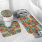 Everyday Genius Powered by Black Minds Bathroom Set with Colorful Invention Icons Pattern - African Pride