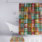 Everyday Genius Powered by Black Minds Bathroom Set with Colorful Invention Icons Pattern - African Pride