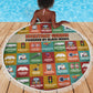 Everyday Genius Powered by Black Minds Beach Blanket with Colorful Invention Icons Pattern - African Pride