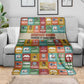 Everyday Genius Powered by Black Minds Blanket with Colorful Invention Icons Pattern - African Pride