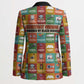 Everyday Genius Powered by Black Minds Blazer with Colorful Invention Icons Pattern - African Pride