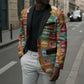 Everyday Genius Powered by Black Minds Blazer with Colorful Invention Icons Pattern - African Pride