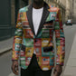 Everyday Genius Powered by Black Minds Blazer with Colorful Invention Icons Pattern - African Pride