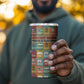 Everyday Genius Powered by Black Minds 4 in 1 Can Cooler Tumbler with Colorful Invention Icons Pattern - African Pride