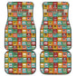 Everyday Genius Powered by Black Minds Car Mats with Colorful Invention Icons Pattern - African Pride