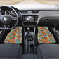 Everyday Genius Powered by Black Minds Car Mats with Colorful Invention Icons Pattern - African Pride