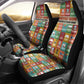 Everyday Genius Powered by Black Minds Car Seat Cover with Colorful Invention Icons Pattern - African Pride