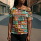 Everyday Genius Powered by Black Minds Cross Shoulder Shirt with Colorful Invention Icons Pattern - African Pride