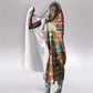 Everyday Genius Powered by Black Minds Hooded Blanket with Colorful Invention Icons Pattern - African Pride