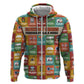 Everyday Genius Powered by Black Minds Hoodie with Colorful Invention Icons Pattern - African Pride
