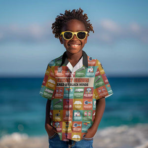 Everyday Genius Powered by Black Minds Kid Hawaiian Shirt with Colorful Invention Icons Pattern - African Pride