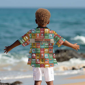 Everyday Genius Powered by Black Minds Kid Hawaiian Shirt with Colorful Invention Icons Pattern - African Pride