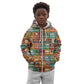 Everyday Genius Powered by Black Minds Kid Hoodie with Colorful Invention Icons Pattern - African Pride
