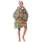 Everyday Genius Powered by Black Minds Kid Wearable Blanket Hoodie with Colorful Invention Icons Pattern - African Pride